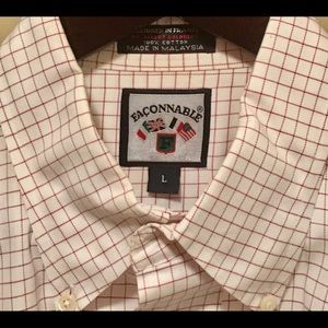 Men's Faconnable Oxford Button Front Shirt Large